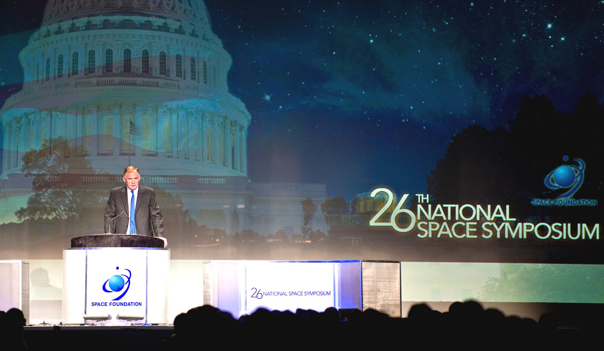 Deputy Defense Secretary William J. Lynn III speaks at the 2010 National Space Symposium in Colorado Springs, Colo., April 14, 2010. (Defense Department photo/Cherie Cullen)

