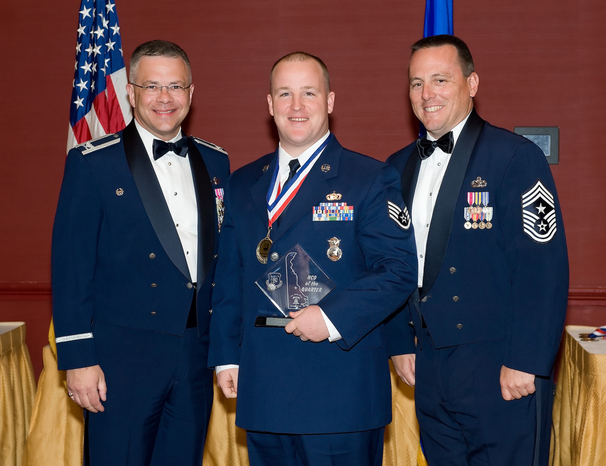 Staff. Sgt. James Black, 512th Security Forces Squadron, is the 2009 512th Airlift Wing NCO of the third quarter. He was recognized for his accomplishments during the 512th AW Annual Awards Banquet April 10 at the Sheraton in Dover. (U.S. Air Force photo/Jason Minto) 