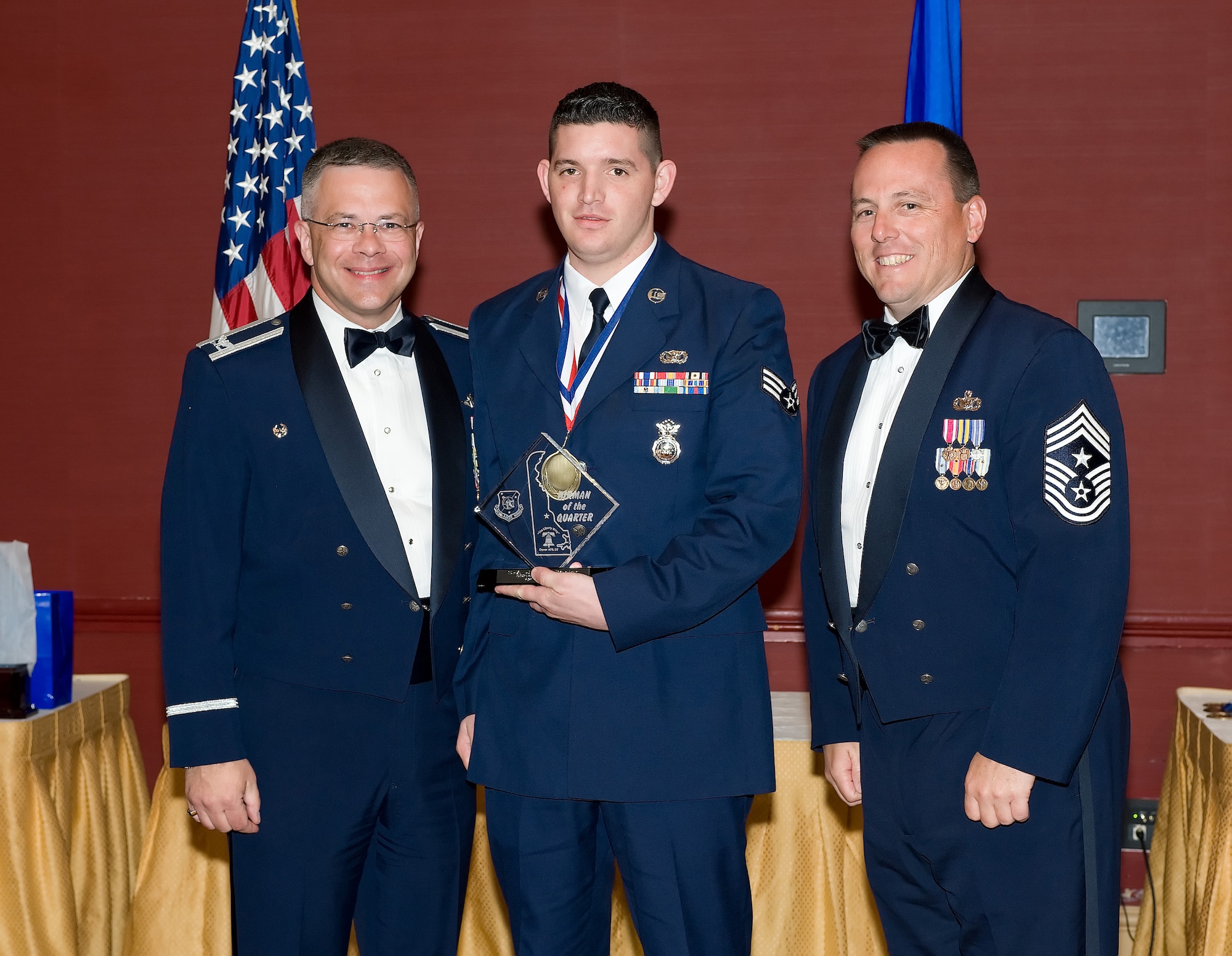 Senior Airman Justin Porter, 512th Security Forces Squadron, is the 2009 512th Airlift Wing Airman of the second quarter. He was recognized for his accomplishments during the 512th AW Annual Awards Banquet April 10 at the Sheraton in Dover. (U.S. Air Force photo/Jason Minto) 