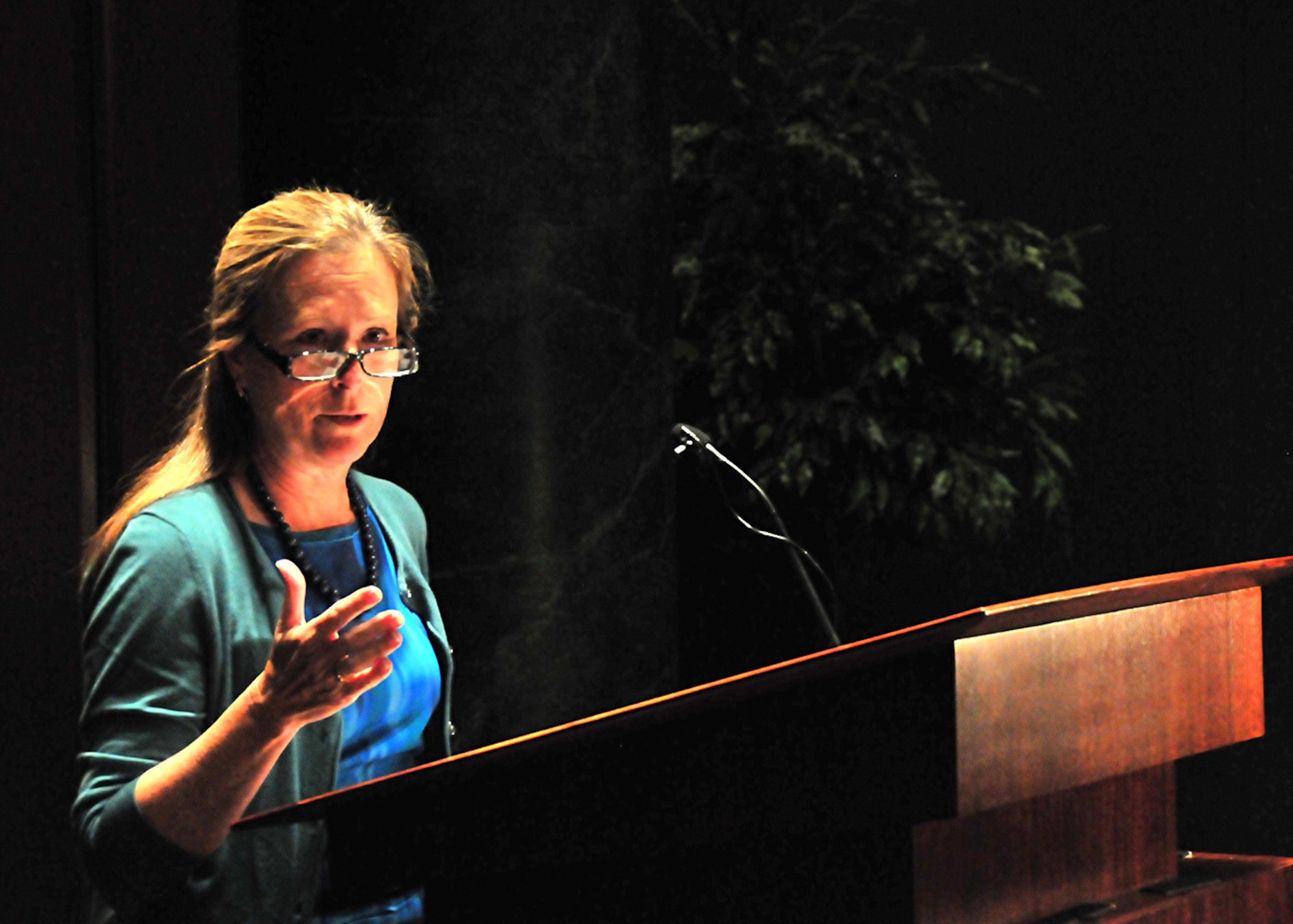 Retired Air Force Maj. Gen. Martha Rainville speaks at the National Guard Memorial in Washington March 25 about the challenges and accomplishments of women in the National Guard. Rainville served in the Vermont National Guard.
In 1997, she became that state's adjutant general and was the first women ever to serve as such, nationwide. (U.S. Air Force photo by Master Sgt. Mike R. Smith, National Guard Bureau) (Released)