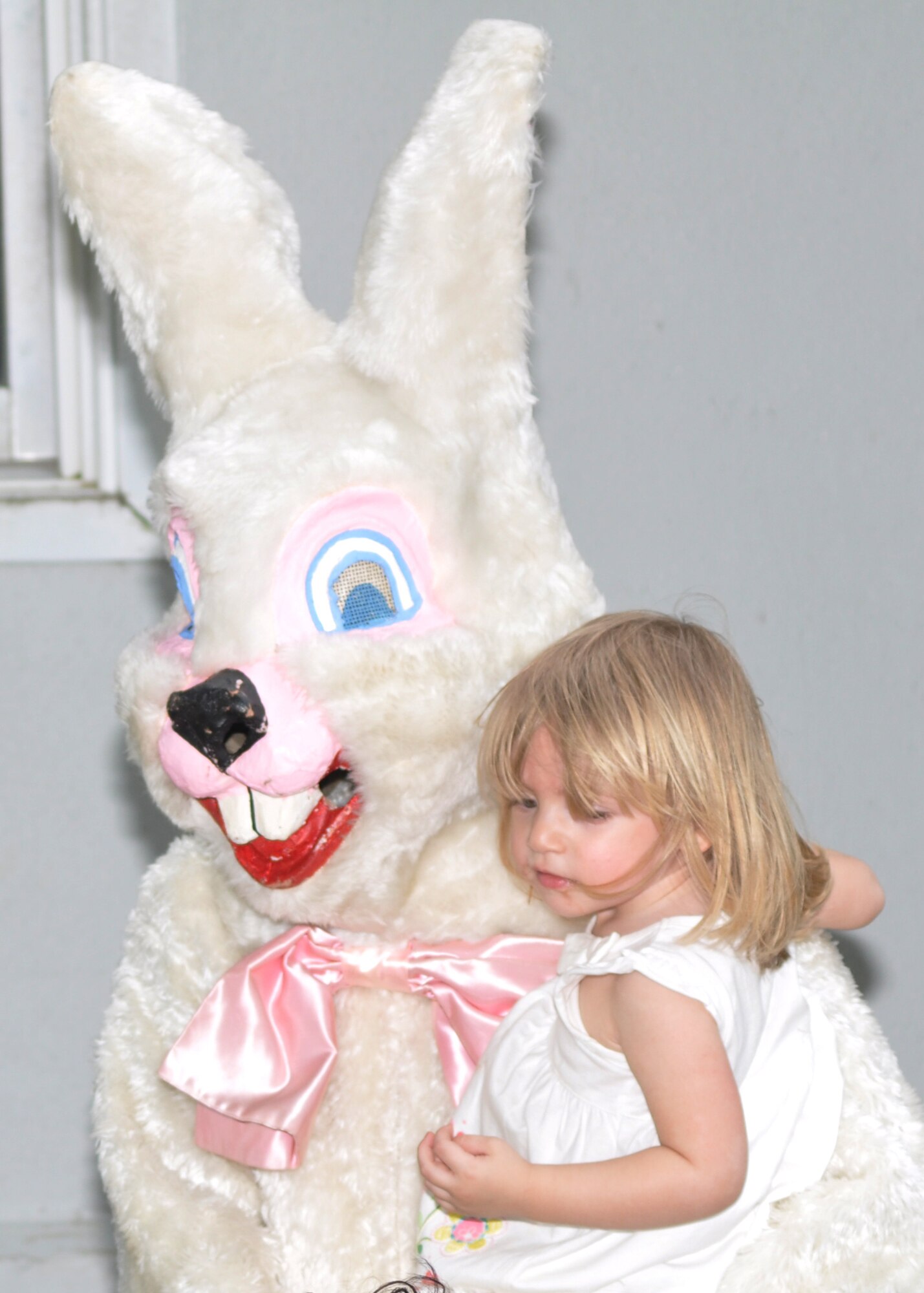 The Easter Bunny paid a visit to the children attending Stephanie Willey’s Daycare Easter Egg Hunt on Barksdale Air Force Base, La., April 2, 2010. This daycare is one of many on Barksdale which gives servicemembers the opportunity to leave their children with a care provider with an at-home atmosphere.  (U.S. Air Force Photo/Senior Airman Crystal Marie Jordan)