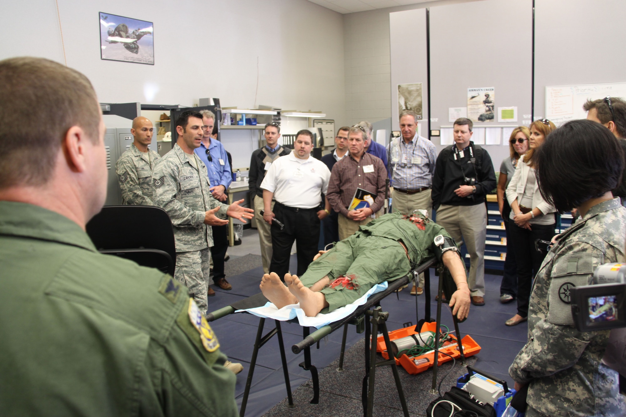 Members of the Honorary Commander’s Association program visit the 920th Rescue Wing, Patrick Air Force Base, Fla., March 25-26. During the first day, member’s learn about the Pararescue mission and what it takes to be a pararescuemen, otherwise known as PJ.  Pararescuemen are among the most highly trained emergency trauma specialists in the U.S. military. They must maintain an emergency medical technician-paramedic qualification throughout their careers. The HCA is comprised of the 911th Airlift Wing, Air Force Reserve; 171st Air Refueling Wing, Pennsylvania Air National Guard; 316th Expeditionary Sustainment Command, Army Reserve; and the Pittsburgh Airport Area Chamber of Commerce.