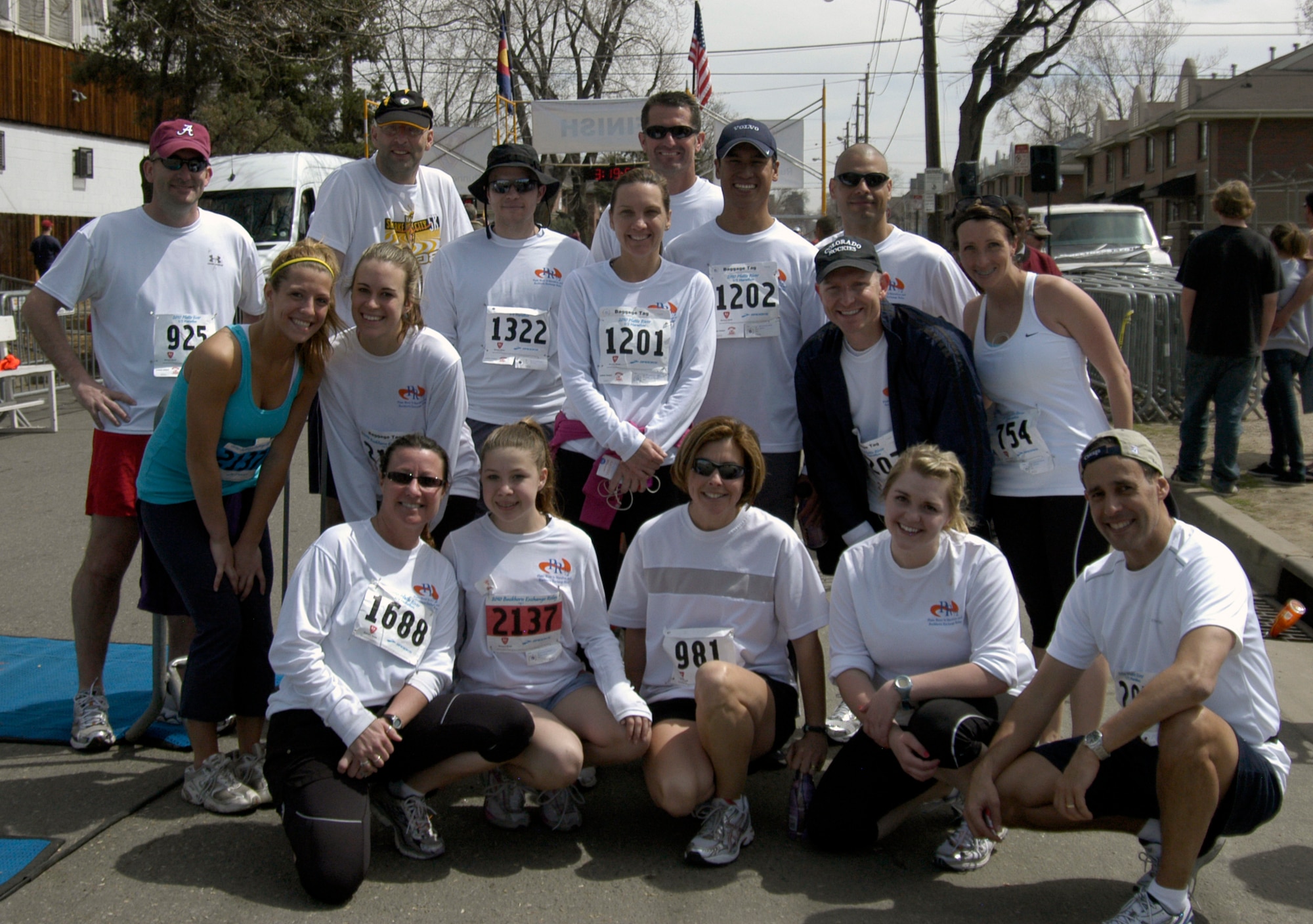 Eleven Airmen from the Air Reserve Personnel Center and their family members participated in the Platte River Half Marathon in Denver on April 11. The event had a record turnout attracting more than 1,500 runners. (U.S. Air Force photo/Mike Molina)                              
