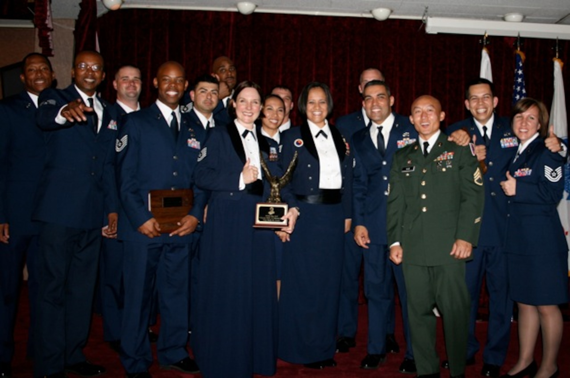 TSgt Paula Goetz with her classmates from the graduating class 10-2 at Erwin NCO Academy, Kadena AB, Okinawa.
