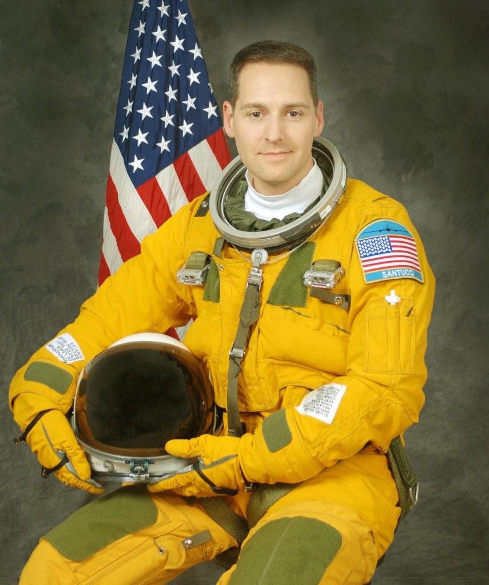 Lt. Col. Joseph Santucci, commander of the 99th Reconnaissance Squadron, was awarded the Koren Kolligian Jr. Trophy for safley landing his U-2 after a severe in-flight emergency. The Kolligian Trophy is awarded to aircrew members that perform outstanding feats of airmanship. (U.S. Air Force Photo by John Schwab)