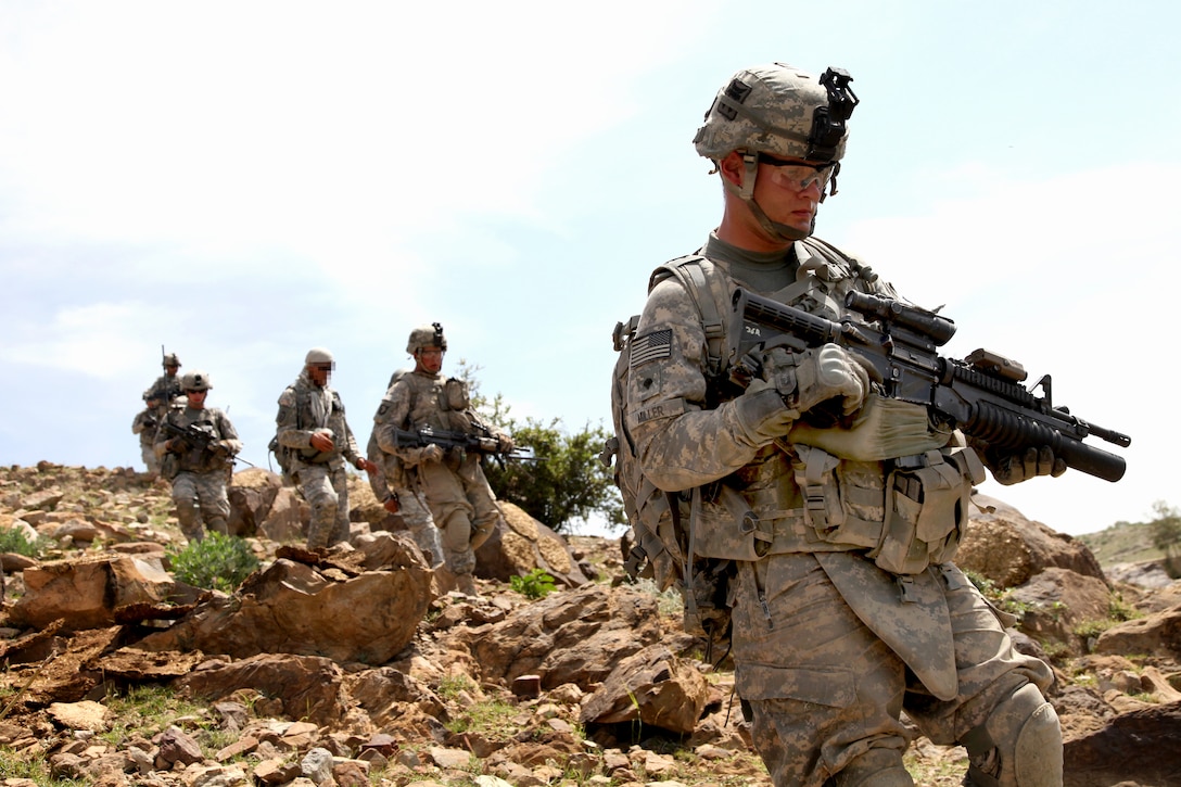 U.S. Army soldiers patrol in Sabari, Khowst province, Afghanistan ...