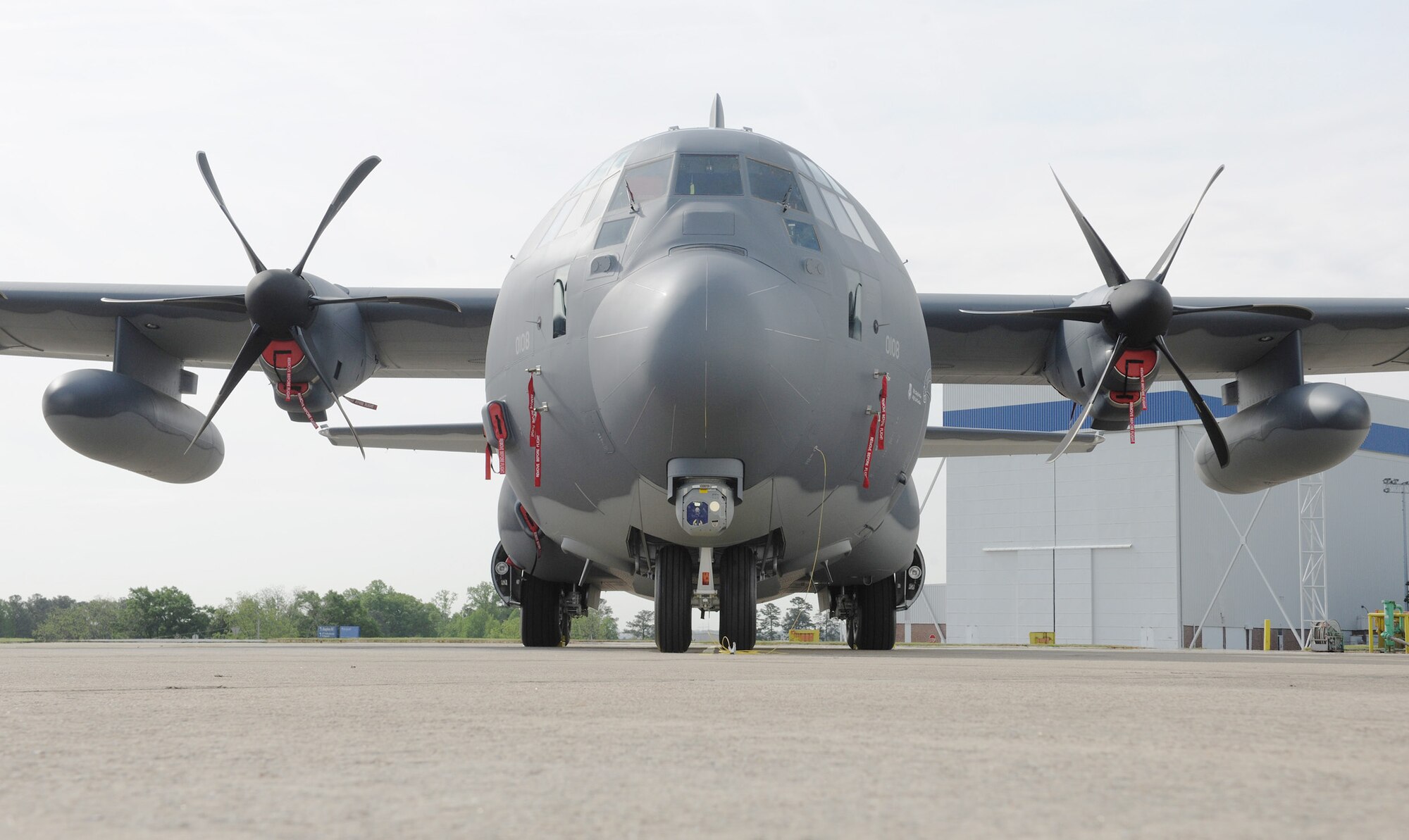 The HC-130J Super Hercules aircraft will replace the older version of the C-130 and has an improved diagnostic system, a universal air refueling receptacle and enhanced generators that enable aircrews to power more equipment. (U.S. Air Force photo/Airman 1st Class Benjamin Wiseman)
