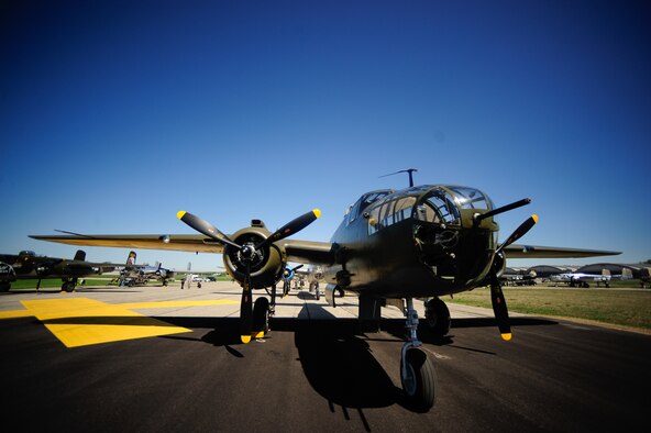 DAYTON, Ohio -- National Museum of the U.S. Air Force plans call for 17 B-25 bombers to take part in a two-day tribute commemorating the 75th Anniversary of the Doolittle Tokyo Raid (weather dependent). (U.S. Air Force photo/Tech. Sgt. Jacob N. Bailey)

