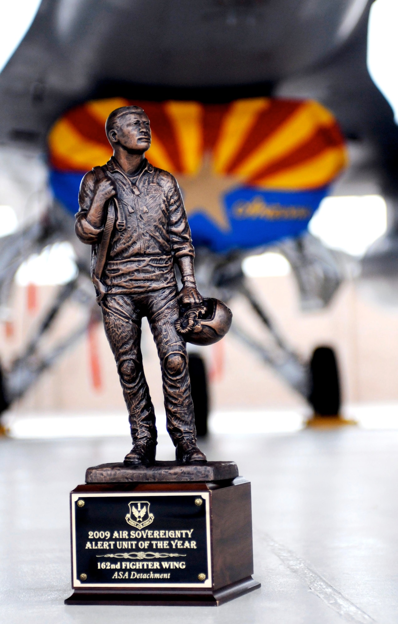 First Air Force, Air Forces Northern, awarded the 2009 Air Sovereignty Alert Unit of the Year award to the Arizona Air National Guard’s 162nd Fighter Wing Alert Detachment, an F-16 unit based at Davis-Monthan Air Force Base, April 13. (Air Force photo by Maj. Gabe Johnson)