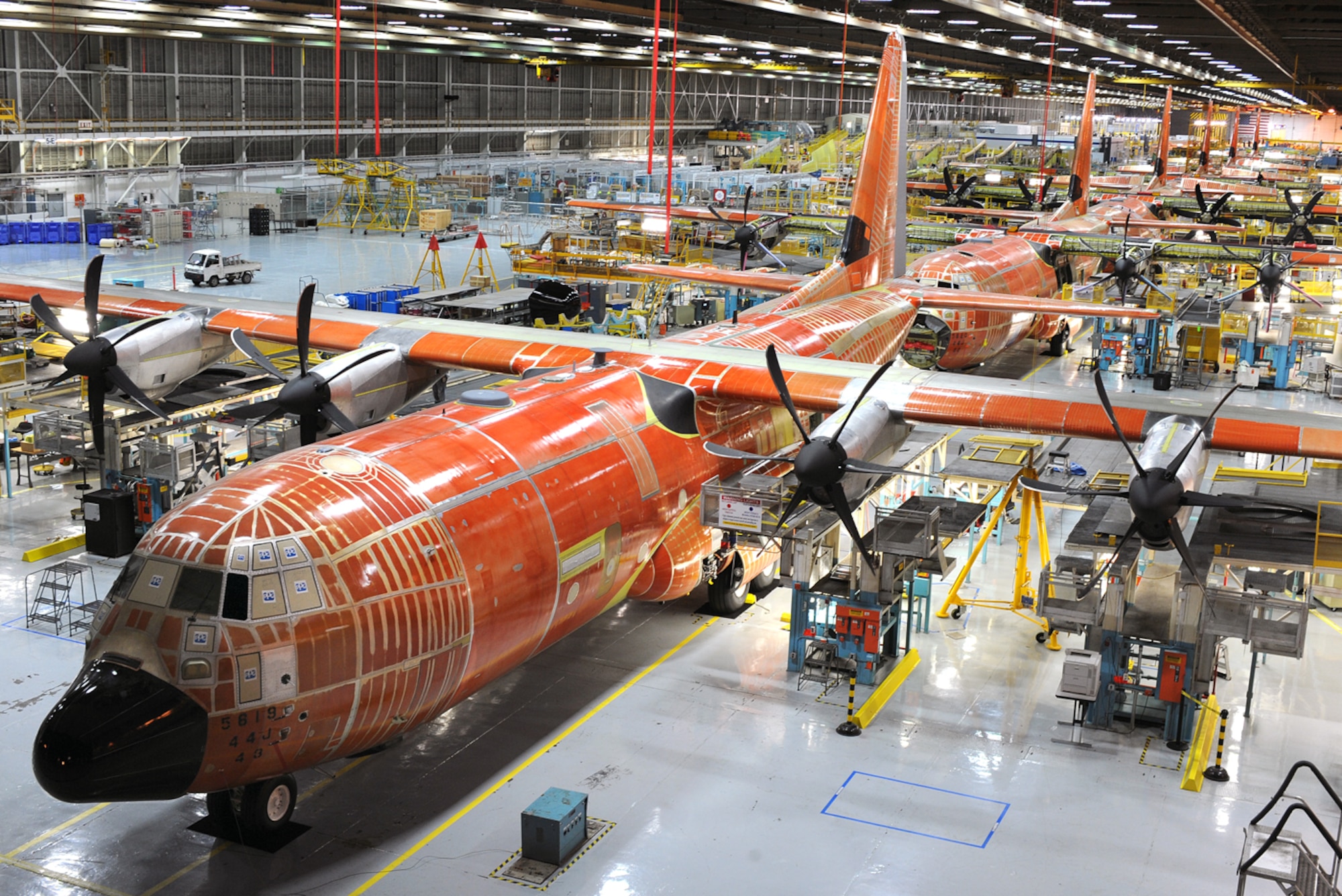MARIETTA, Ga. -- The new HC/MC-130 Super Hercules aircraft are produced at the Lockheed Martin Aeronautics Company. Each aircraft goes through 13 different stations during production. (U.S. Air Force photo by Airman 1st Class Benjamin Wiseman/RELEASED)