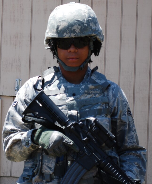 Airman 1st Class Kinesha Greenlee, Fire Team member for the 45th Space Wing 2010 Guardian Challenge team. (U.S. Air Force photo/Daniel Wade)