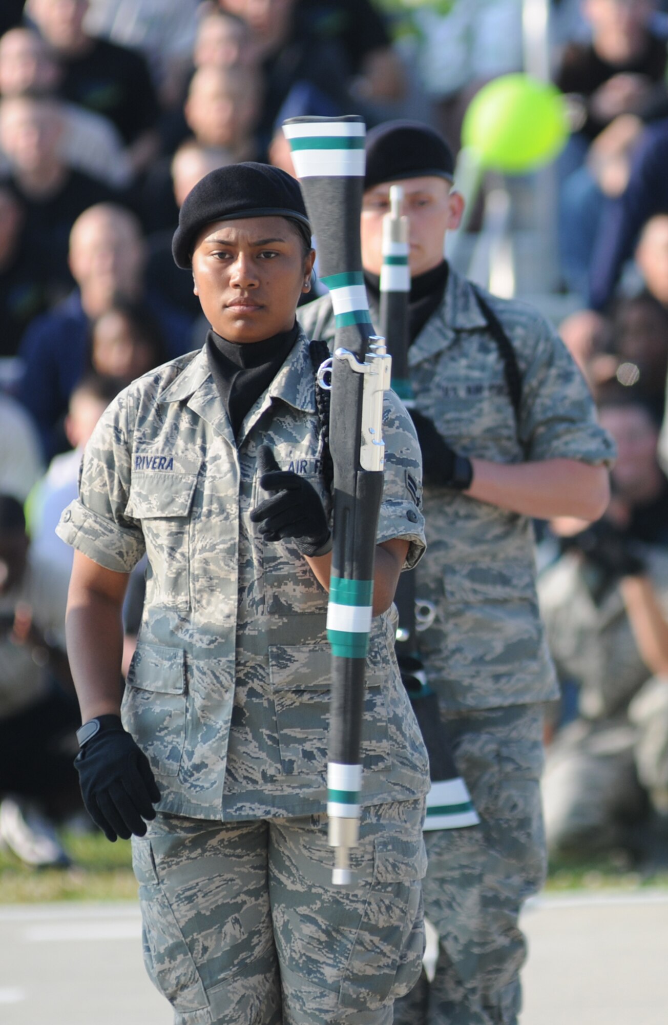 Airman 1st Class Shaneh Rivera is part of the 334th TRS drill team that won overall honors Friday. (U.S. Air Force photo by Kemberly Groue)