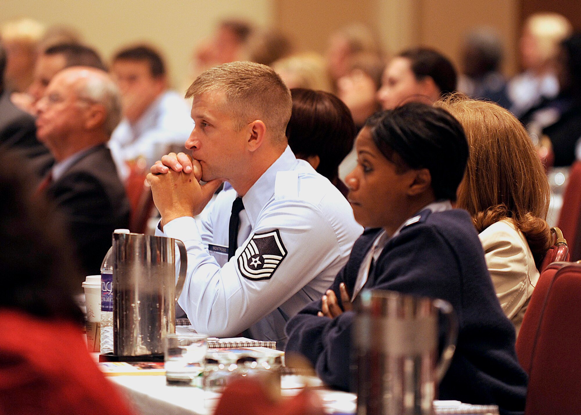 The second annual Caring for People Forum was held April 19-21 in Washington D.C.  Attendees from around the Air Force participated in the conference designed to address quality of service issues for Airmen. Guest speakers included Secretary of the Air Force Michael Donley, Air Force Chief of Staff Gen. Norton Schwartz and Chief Master Sergeant of the Air Force James Roy.  (U.S. Air Force photo/Andy Morataya)