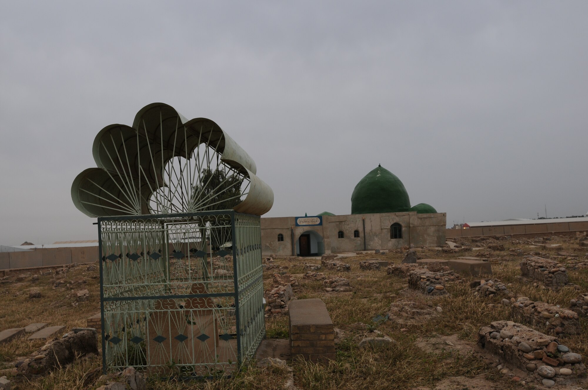 The Shrine, built in the 1960s in a part of the historic Tiseen neighborhood which is now on Kirkuk Regional Air Base, marks the burial place of Imam Sultan Saqi, as well as that of his sister. The Sultan’s grave dates from approximately 600 A.D. (U.S. Air Force photo/Master Sgt. Martie Moore)