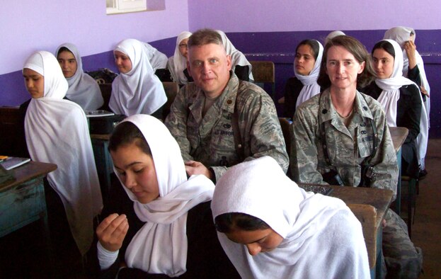 Lt. Col. Lisa Pike, Air Force Manpower, Services and Personnel Directorate, contributed to standing up the first Afghan Female Officer Candidate Course during her recent deployment to Afghanistan. Colonel Pike served as the chief of staff for the Combined Training Advisory Group – Army, a subordinate command of the North Atlantic Treaty Organization Training Mission and Combined Security Transition Command. (Courtesy photo)