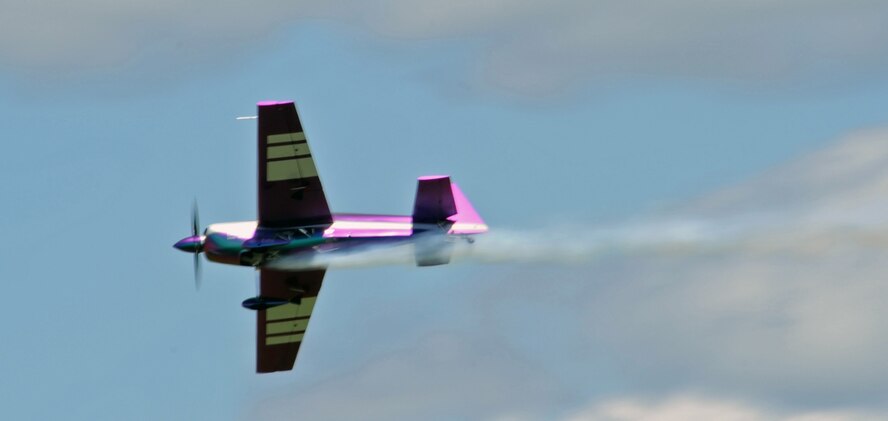 BARKSDALE AIR FORCE BASE, La. -- Bill Stein performs a maneuver during the Barksdale 2010 Defenders of Liberty Air Show here April 25. Mr. Stein has logged more than 5,000 hours of aerial aerobatic and formation flights. He began flying aerial aerobatics when he was still a student pilot. (U.S. Air Force photo by Senior Airman La'Shanette V. Garrett)(Released)