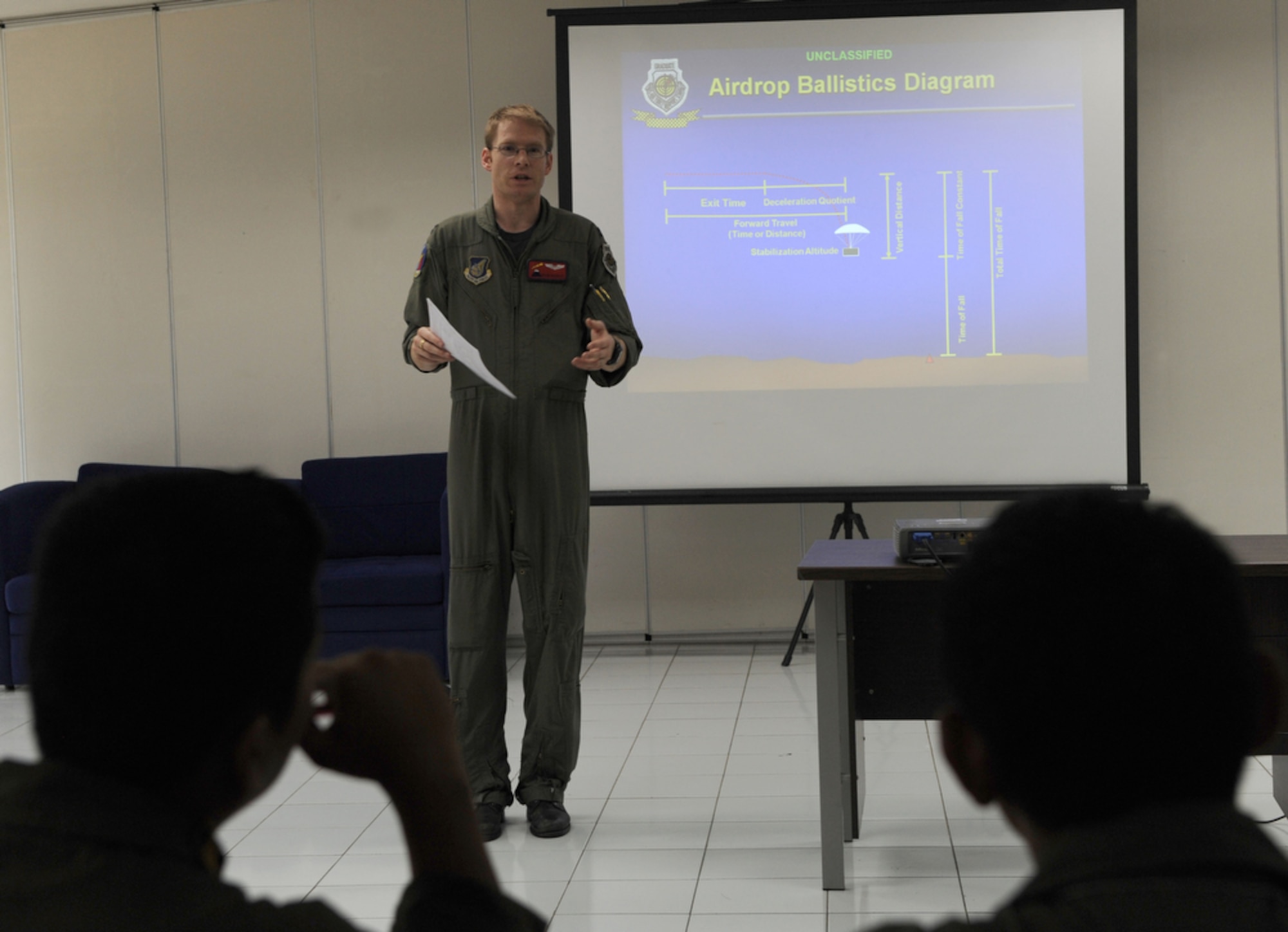 Capt. Adam Shockley. a pilot from the 374th Airlift Wing at Yokota Air Base, Japan, reviews some flying techniques during a classroom session with Indonesian air force pilots while in support of Cope West 10 on April 23 at Halim Air Base, Indonesia. Cope West is a Pacific Air Forces sponsored bilateral tactical airlift exercise involving the U.S. and Indonesian air forces. The exercise is designed to advance interoperability between the U.S. and Indonesian Air Forces, and promote cooperation and unity of purpose. (U.S.  Air Force photo/Tech Sgt. Cohen A. Young)