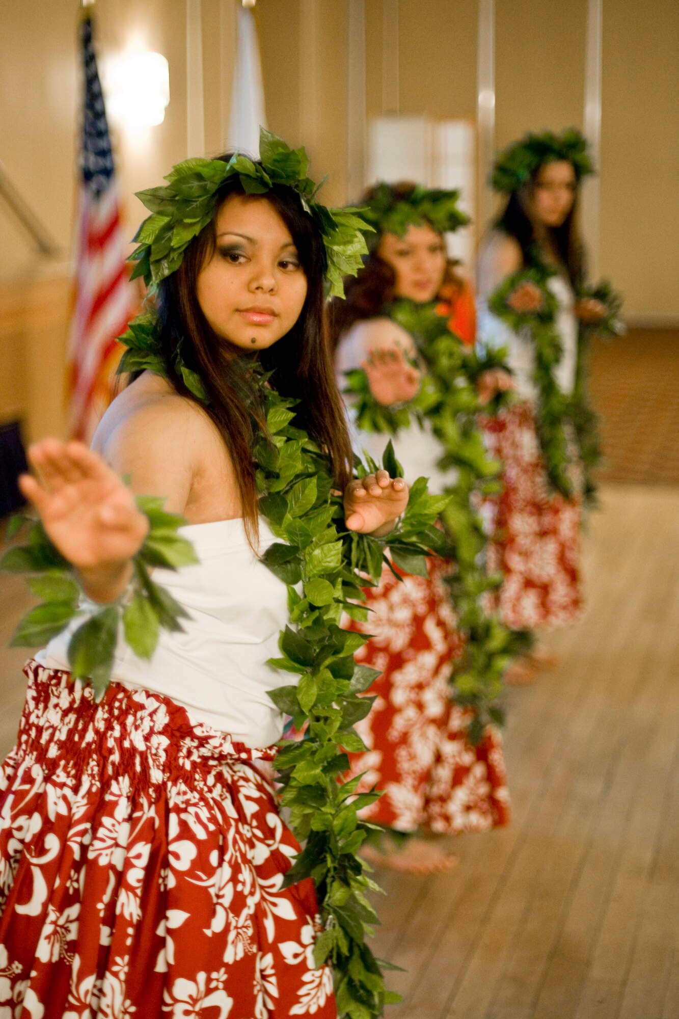 MISAWA AIR BASE, Japan -- The Misawa Islanders perform a dance routine during the 23rd Annual Japan Day Appreciation Dinner April 23 at the Collocated Club. The hula dancers performed three routines and demonstrated various traditions found in Hawaiian dance cultures. (U.S. Air Force photo/Senior Airman Jamal D. Sutter)