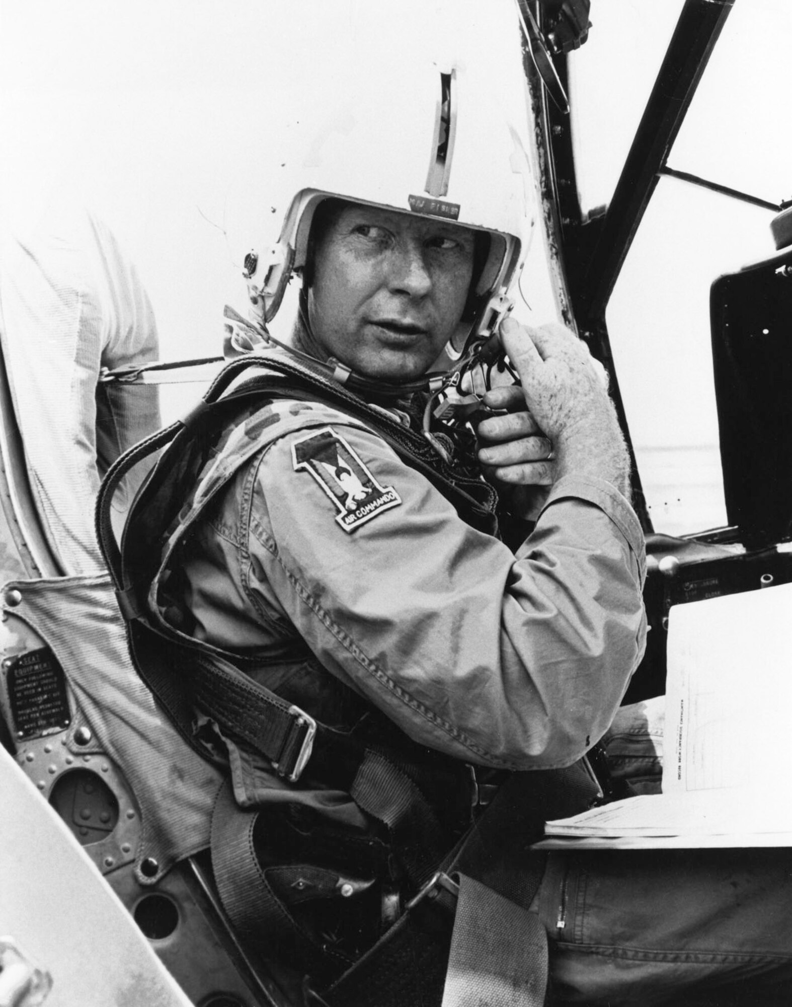 Maj. Fisher prepares for a mission with the 1st Air Commando Squadron. (U.S. Air Force photo)