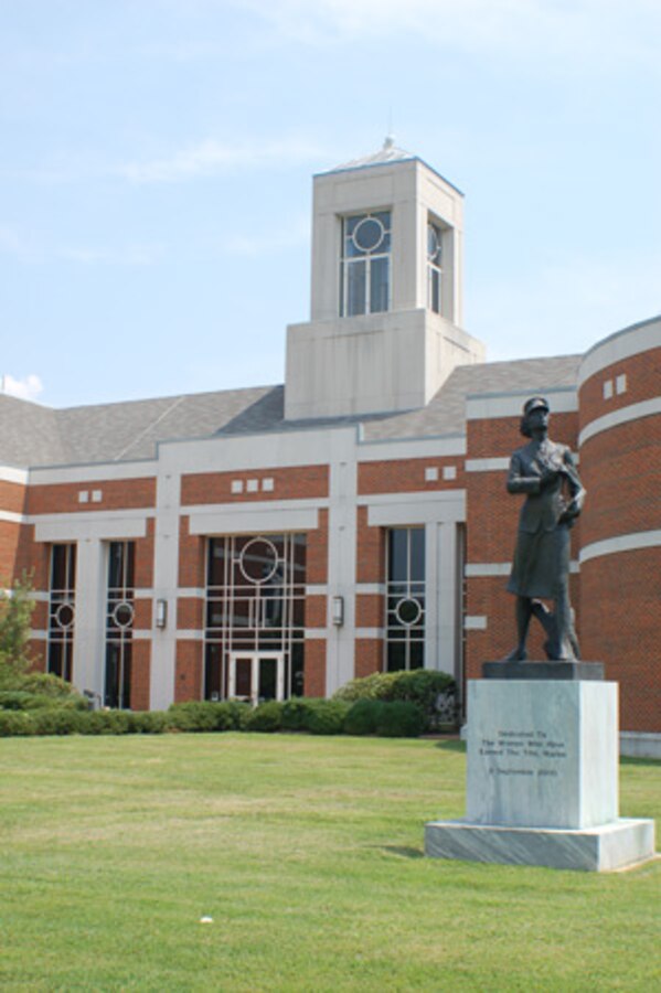 Molly Marine statue at front entrance of the GRC.