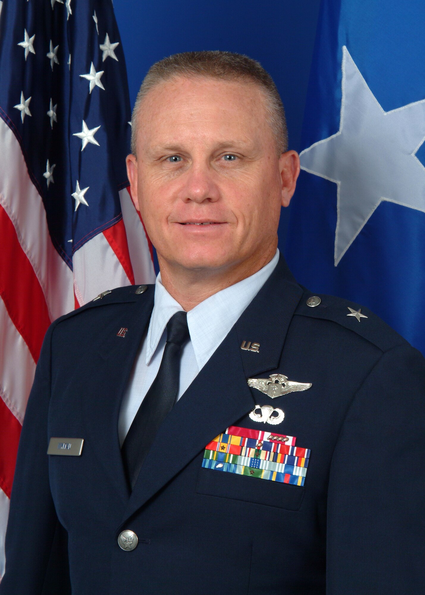 Brig. Gen. (Dr.) Dan Wyman passes leadership of the 81st Medical Group to Brig. Gen. (Dr.) Kory Cornum during a change of command ceremony, 9 a.m. Friday in front of Keesler Medical Center.   (Courtesy photo)
