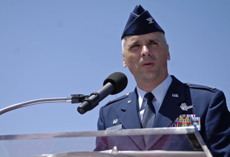 VANDENBERG AIR FORCE BASE, Calif. - Col. Richard Boltz, the 30th Space Wing commander, assumed command of the 30th Space Wing in a change-of-command ceremony at the parade grounds here Monday, April 26, 2010. (U.S. Air Force photo/Airman 1st Class Andrew Lee)