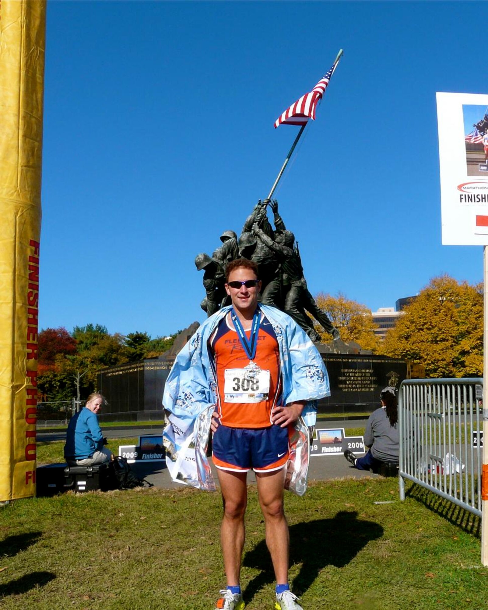 Capt. Brian Benestad following the 2009 Marine Corps Marathon in October 2009. (Courtesy Photo)