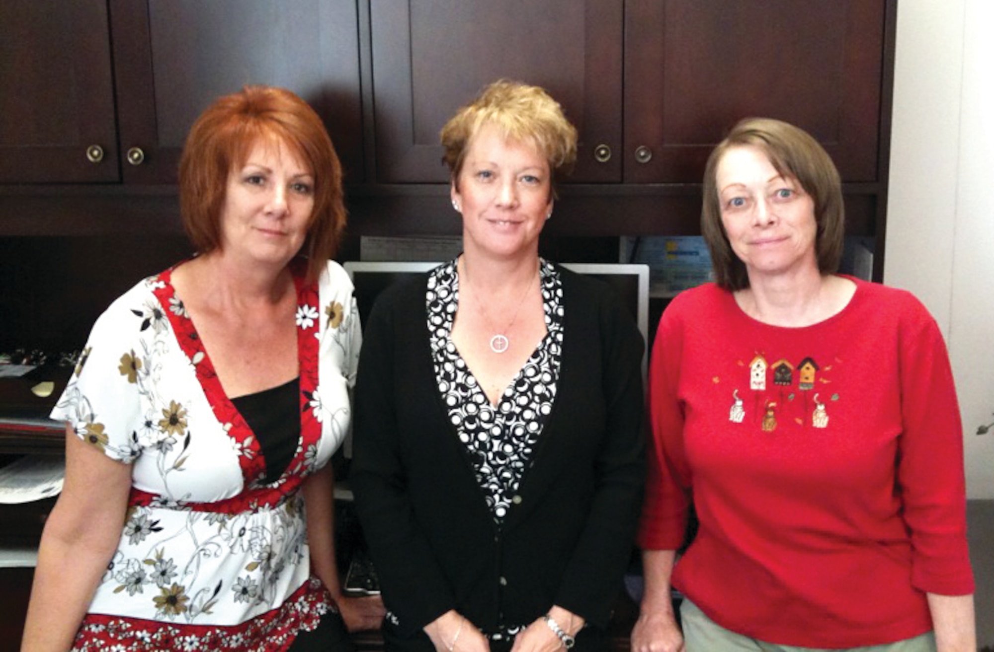 As with their sister organization at Robins AFB, forward demand planners of the 418th SCMS at Hill Air Force Base, Utah, also validate multiple customers’ needs of consumable parts managed by the DLA. From left are, Cheryl Johnson, Annette West and Patsy McMillen. (Courtesy photo)