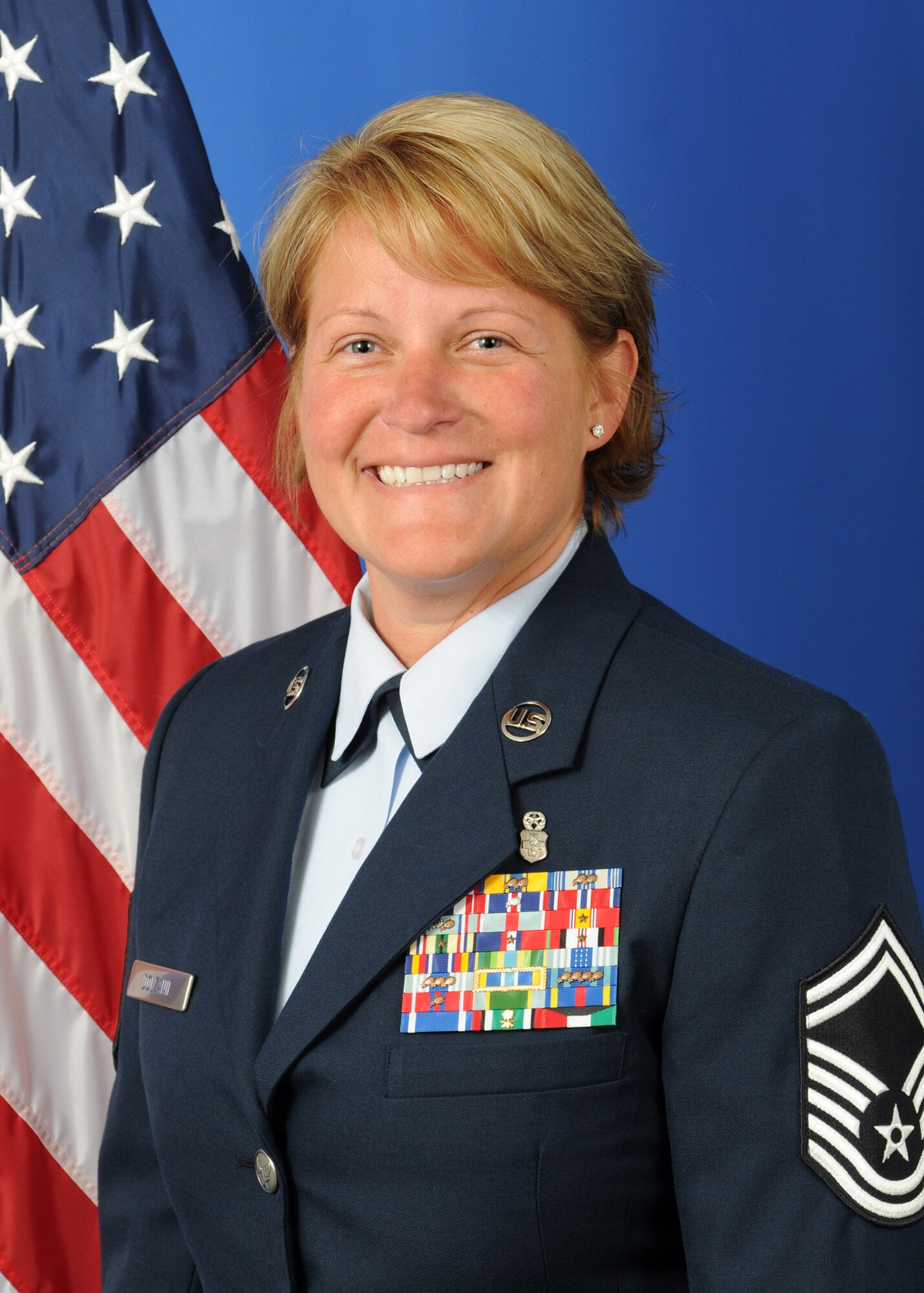 Senior Master Sgt. Melanie Dolzanie, 81st Medical Support Squadron, was presented the Senior NCO award for January-March, during the 81st Training Wing quarterly awards luncheon  Feb. 22 at the Dragon’s Lair.  (Courtesy photo)
