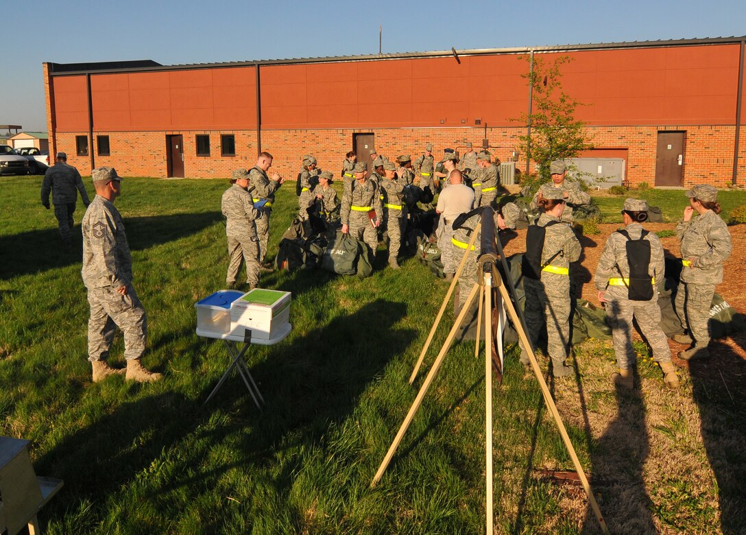 Air Force Reservists had some "fun" getting ready for land navigation.  The 932nd Airlift Wing members gathered for Ability to Survive and Operate training just prior to the April drill weekend.  They learned more about their weapons, Airman's manual and taking care of first aid for themselves and others.  (U.S. Air Force photo/Tech Sgt. Chris Parr)