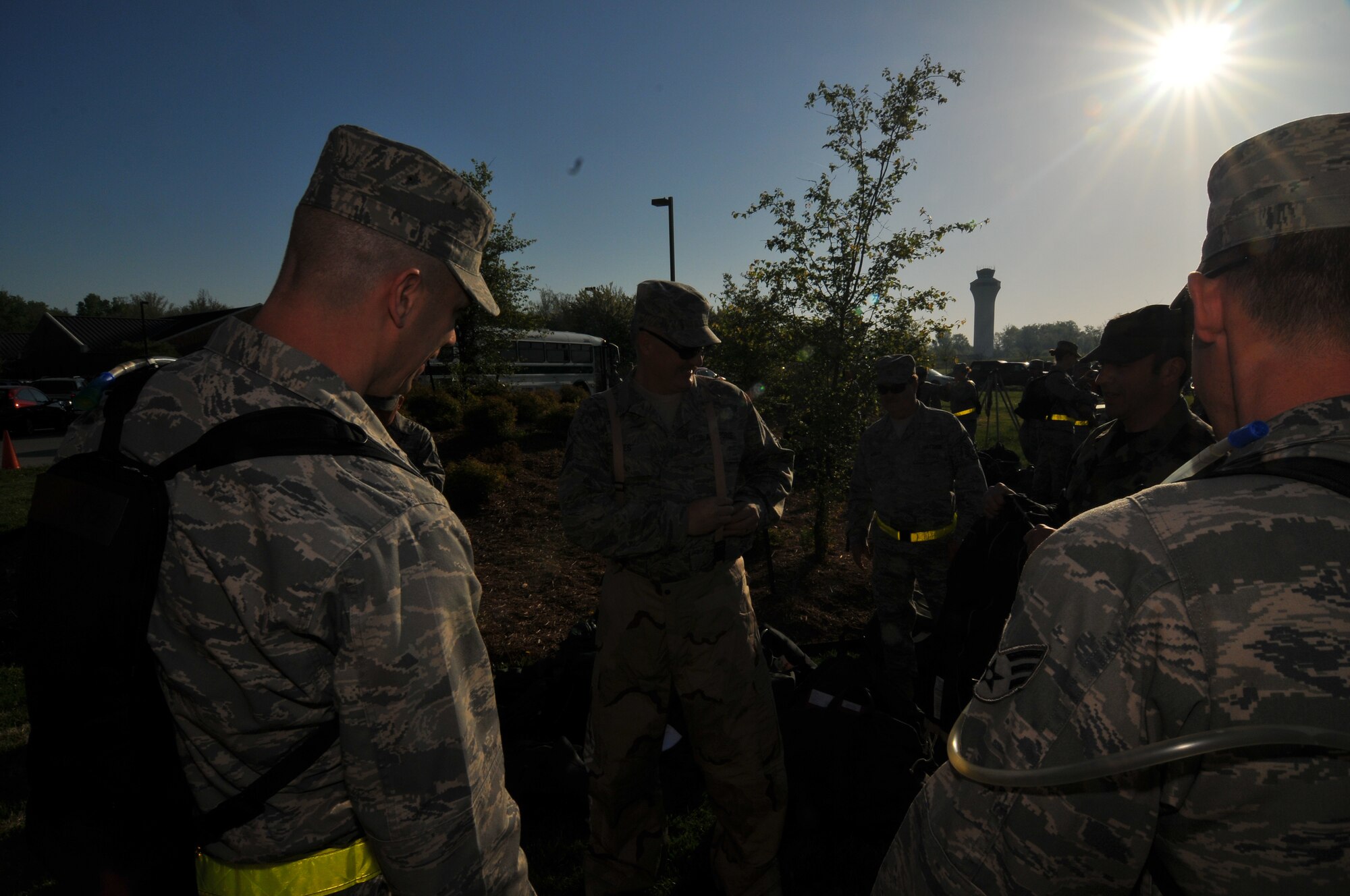 The sun rose over 932nd Airlift Wing members who gathered for Ability to Survive and Operate training just prior to the April drill weekend.  They learned more about their weapons, Airman's manual and taking care of first aid for themselves and others.  (U.S. Air Force photo/Tech Sgt. Chris Parr)