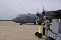 YOUNGSTOWN AIR RESERVE STATION, Ohio -- Aircraft and crews from the Air Force Reserve's 910th Airlift Wing departed here, April 29, to travel to a staging area in the Gulf coast region in anticipation of supporting emergency oil spill clean-up efforts in the Gulf of Mexico. ?We are posturing to be ready to provide support to the ongoing emergency efforts if called upon,? said Col Craig Peters, 910th Operations Group Commander. The 910th Airlift Wing has the Department of Defense?s only large area, fixed wing, aerial spray mission.  The aerial spray capability is designed for larvicide and insect eradication, to provide vegetation control at bombing ranges and to disperse oil slicks. U.S. Air Force photo by Master Sgt. Bob Barko Jr.
