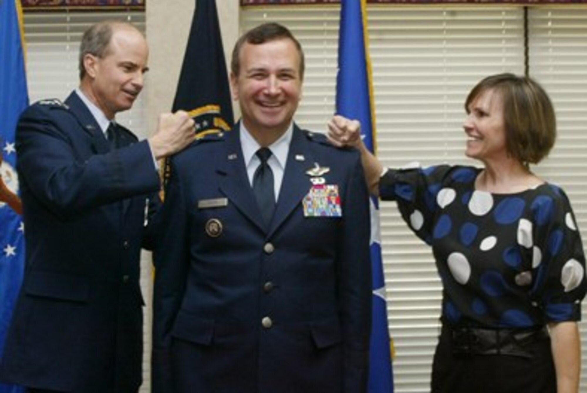 Brig. Gen. Donald Ralph was promoted to major general at a pin-on ceremony held here April 23. He was pinned by his wife Cathy and General Kevin P. Chilton, Commander,U.S. Strategic Command, Offutt Air Force Base, Neb.  Ralph is the mobilization assistant to Chilton. He is also principal advisor to the commander on Reserve component matters. Some of his assignments have included the 94th Airlift Wing and 22nd Air Force at Dobbins.