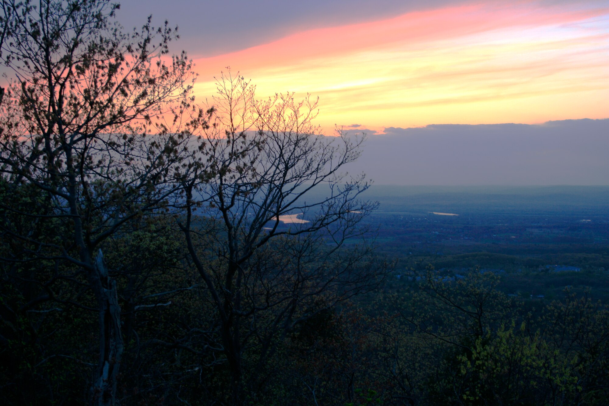 A trek in the Mount Holyoke Range in Western Massachusetts offers beautiful vistas and hidden gems along the way.  The top of Mount Norwottuck offers views to the north and northwest and is especially pleasant at sundown. 