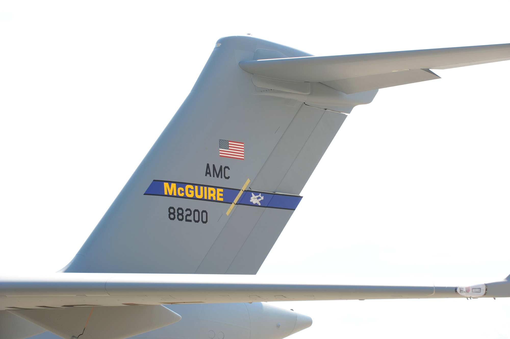 The 305th Air Mobility Wing received a new C-17 Globemaster III during a ceremony here July 30."It's a fantastic capability, and critical to American engagement strategies," said Col. Scott Smith, 305th Air Mobility Wing commander. "We're thrilled to have the added Global Reach capability here at JB MDL. And trust me, jet number 88200 will do her part for today's fight!" (U.S. Air Force photo/Carlos Cintron)
