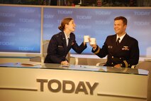 Move over Matt and Meredith, Jeff and Christine are taking over! The couple had a good time behind the scenes of the Today show after their interview with Lester Holt on Sunday, Aug 1. (USAF photo by Maj. Shannon Mann, 916ARW/PA)