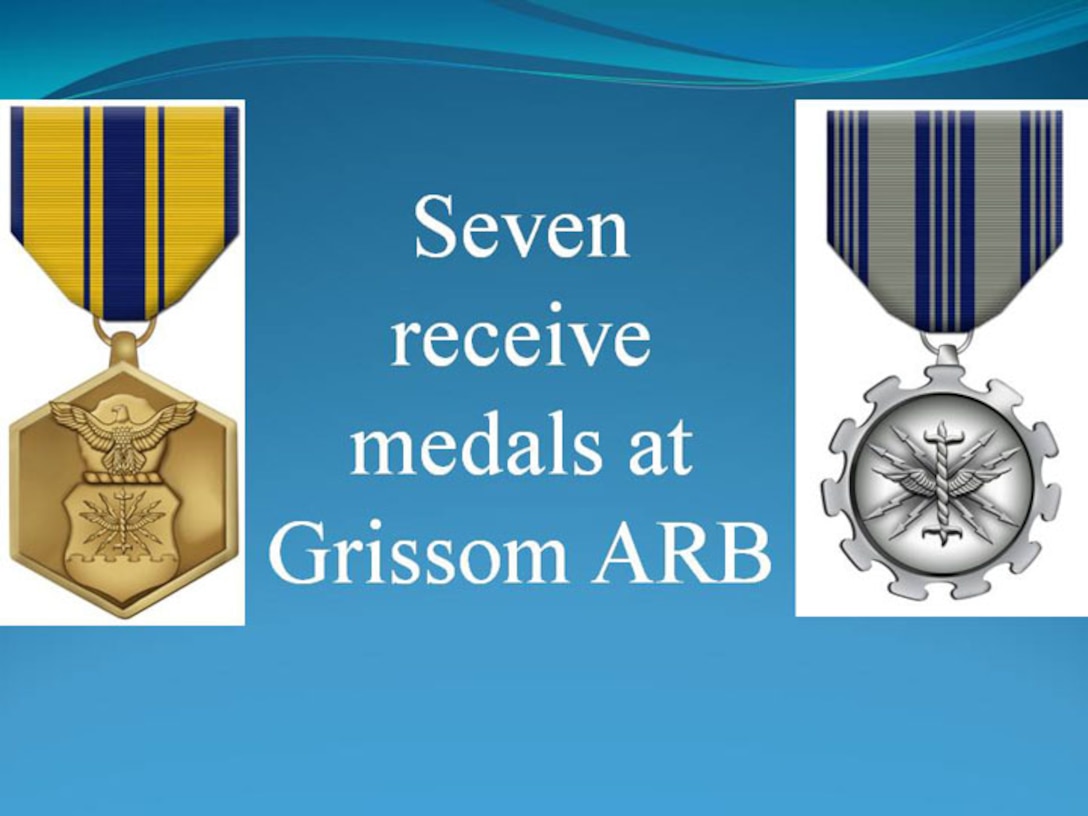 GRISSOM AIR RESERVE BASE, Ind., --- Medals were awarded to seven individuals who serve at Grissom ARB.  (U.S. Air Force illustration)