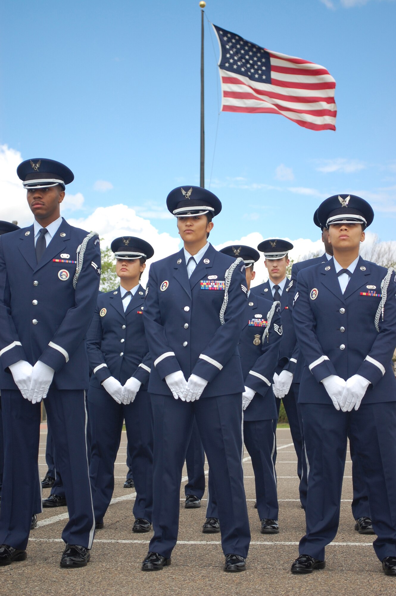 The Quarterly Honor Guard All-Call was held at the Medal of Honor Park July 23. The meetings are held quarterly and are mandatory for all Honor Guard members. The all- call is a formal inspection and showcases the Honor Guard’s superior uniform and bearing standards. The group also takes the time to standardize training and discuss various challenges for the upcoming quarter. (U.S. Air Force photo/Airman 1st Class Kristina Overton)