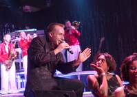 Staff Sgt. Steven Sonnier performs during the Tops in Blue concert July 28. Sergeant Sonnier is with the 1st Special Operations Wing, Hurlburt Field, Fla. (U.S. Air Force photo/Robbin Cresswell)