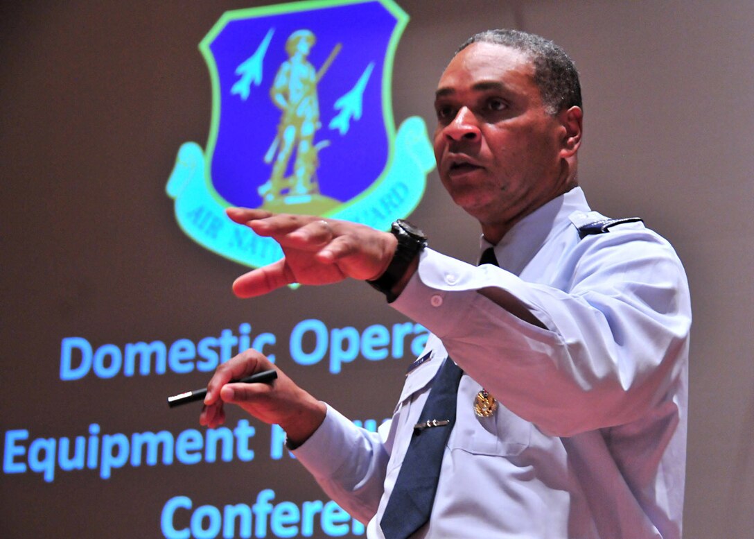 Air Force Maj. Gen. Garry Dean, commander of 1st Air Force and U.S. North
American Aerospace Defense Command, addressed nearly 450 Guardmembers during
the Air Guard's Domestic Operations Equipment Requirements conference in
Baltimore, Md., Aug. 2, 2010.
