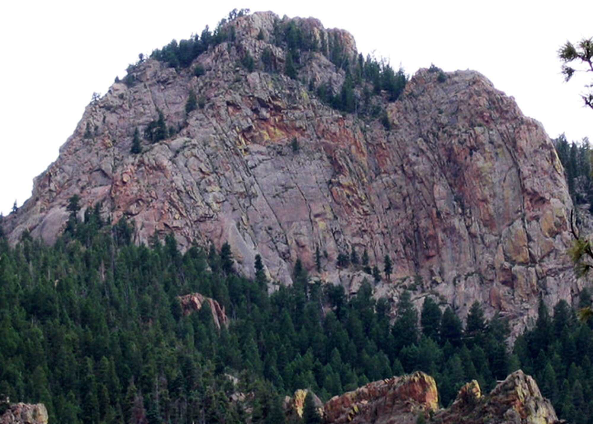Eagles Peak, a mountain west of the Air Force Academy, is where Maj. David Garay survived a 50-foot fall while hiking as a cadet in 1997.  Although bones were broken in his face, he tried to climb down to get help. The head trauma he suffered almost cost him his dream of flying for the Air Force, but he overcame it all to become a flight test engineer. (Courtesy photo)