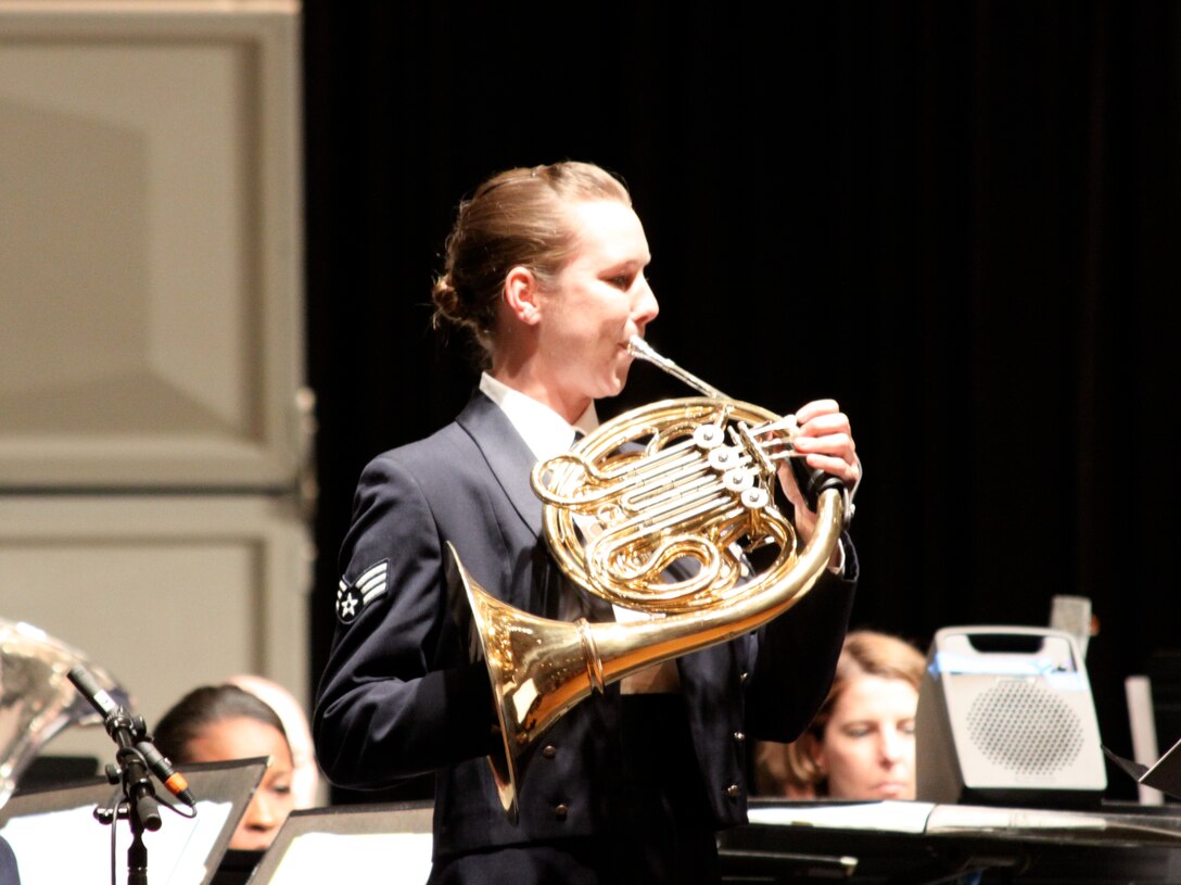 Senior Airman Melissa Crew's performs Kazmieriz Machala's Concerto for Horn, Winds and Percussion at the 2010 Texas Bandmasters Association Convention.
