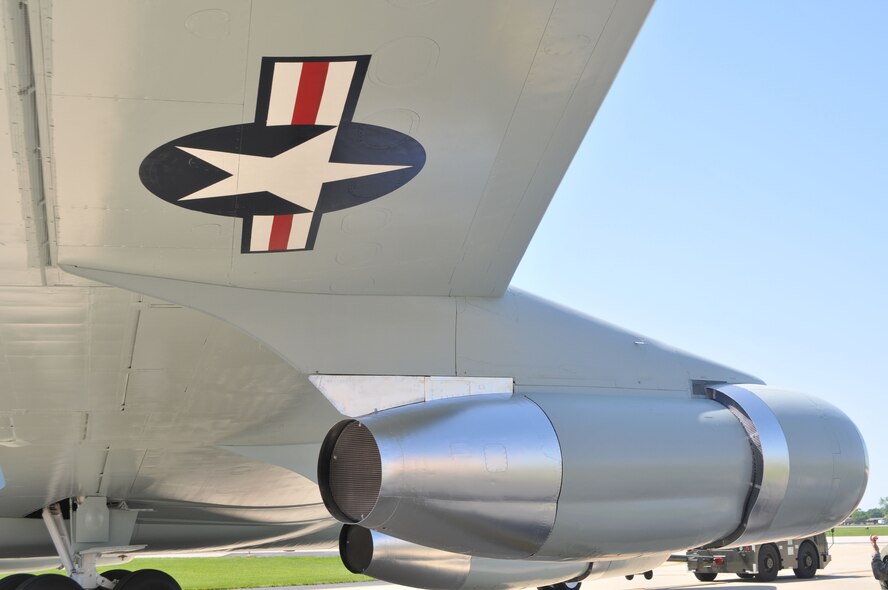 Aircraft #59-1487 is currently scheduled to go on static display at the Illinois Air National Guard facilities within Scott Air Force Base, Illinois. This particular aircraft is one of the original 126th Air Refueling Wing KC-135’s. The paint scheme is the one that was worn by aircraft of the Strategic Air Command toward the latter part of SAC's existence at the end of the Cold War.  The distinctive glossy gray carries a bold blue stripe with a "constellation" of stars.  The blue stripe and stars is referred to as the Milky Way.  This was a historic scheme that represented Strategic Air Command on the KC-135 and bombers and embodied the motto "Peace is Our Profession" at a time when peace was forged through superior fire power.
