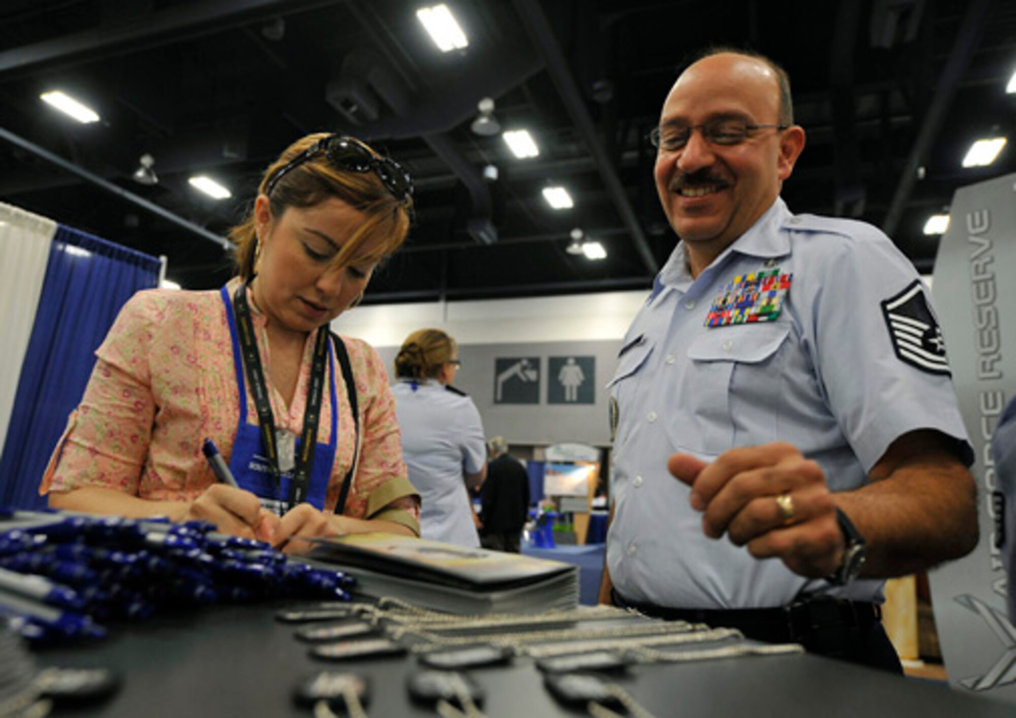 ALBUQUERQUE, N.M. --  Air Force Reservists supported the League of United Latin American Citizens (LULAC) convention and exposition here July 13 to 17. The LULAC convention and exposition provided Reservists with several outreach programs and events, which were focused on community awareness and education. Since the Air Force Reserve's involvement in the LULAC convention in 1999, Hispanic recruitment has also nearly doubled to 9.6 percent. (U.S. Air Force photo by Staff Sgt. Dayton Mitchell/RELEASED)