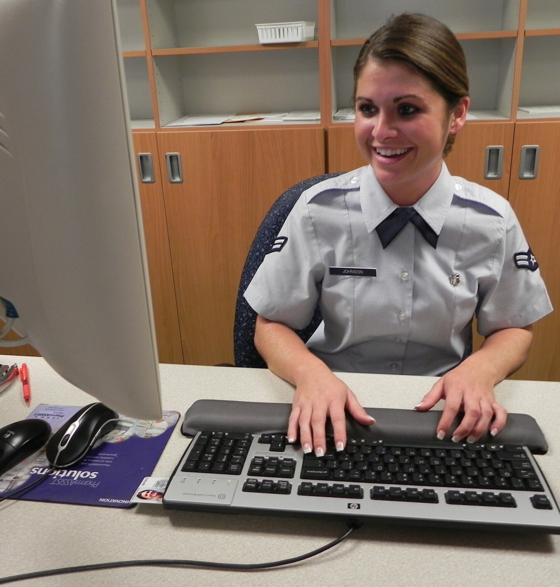 A1C Mary Johnson is just one of the many capable Airmen ready and willing to assist patients of the 45th SW Medical Group throughout the upcoming $18.5M clinic renovation process, including the new clinic pharmacy procedures.  