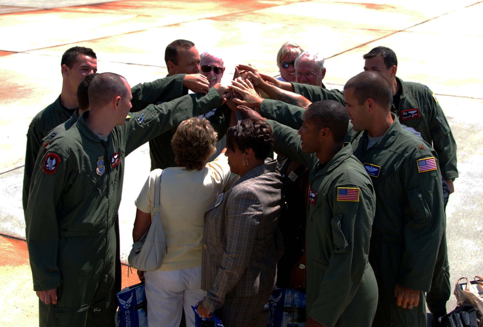 JOINT BASE MCGUIRE-DIX-LAKEHURST, N.J. -- Honorary commanders from the 514th and 305th Air Mobility Wings participated in an air-refueling flight on KC-10 Extenders here Saturday, Aug. 7, 2010. The intent of Honorary Commanders program is to foster a better relationship between the military and local civic leaders, strengthen the community’s understanding of our mission and to reinforce military’s understanding of community issues. (U.S. Air Force Photo/ Airman 1st Class Kerelin Molina)
