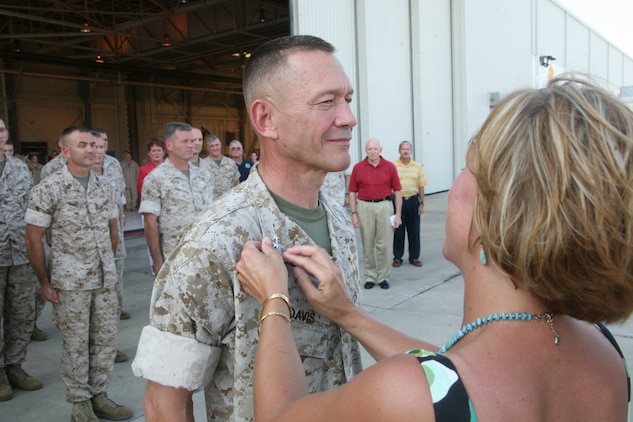 SSgt Cory Davis 2nd MAW CG promoted Marine Corps Air Station Cherry 