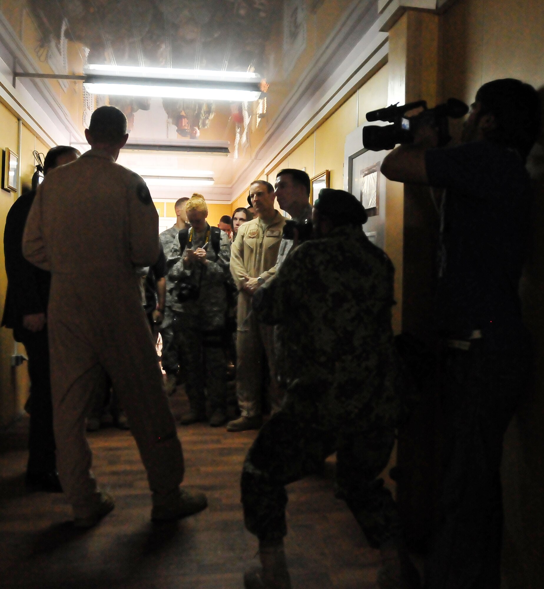 100810-N-6031Q-010 KABUL, Afghanistan -  Lt. Gen. William B. Caldwell, Commanding General, NATO Training Mission, Combined Security Transition Command - Afghanistan, right, with Brig. Gen. Michael Boera, Commanding General, 438th Air Expeditionary Wing, Combined Air Power Transition Force, center, tour the "Thunder Lab"  an English culture and language facility at the Afghan Air Force base in Kabul, Afghanistan on Aug. 10, 2010. The "Thunder Lab" was created by CAPTF to provide Afghan pilot candidates an English immersion experience prior to their departure to the United States for pilot training with the goal of lowering the "culture shock" and improve performance. (US Navy photo by Mass Communication Specialist 2nd Class David Quillen/ RELEASED).