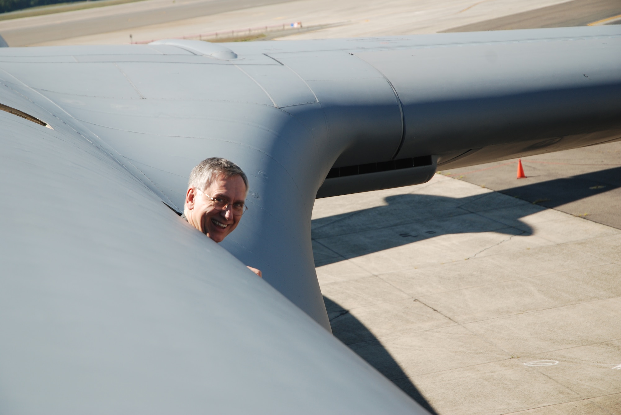 Employers of Westover Reservists visited the Patriot Wing on Saturday of the August A UTA to learn first hand what it means to be a Reservist.  Activities the employers participated in included an Aerial Port demonstration on cargo loading, a tour of the C-5, a flight in the C-5 simulator, a Mission Oriented Protective Posture demonstration and a trip to the Dog Patch training area.