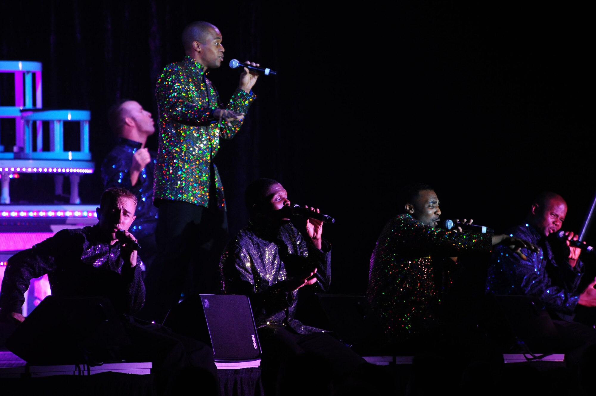Tops in Blue performs at the Rushmore Plaza Civic Center in Rapid City, S.D., Aug. 8. The 2010 Tops in Blue tour, entitled “We Believe,” is a salute to American ideals. (U.S. Air Force photo/Senior Airman Corey Hook)
